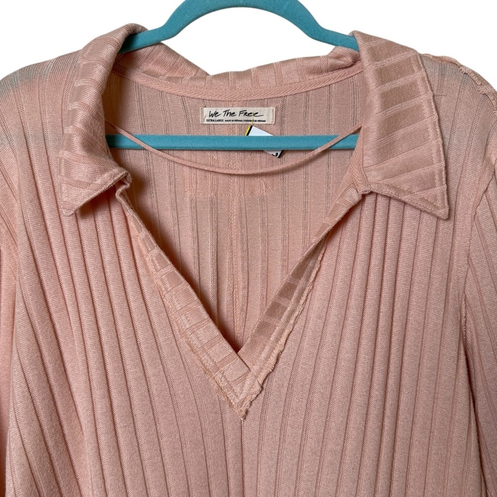 We The Free Pink V-Neck Shirt - Picture 2 of 5
